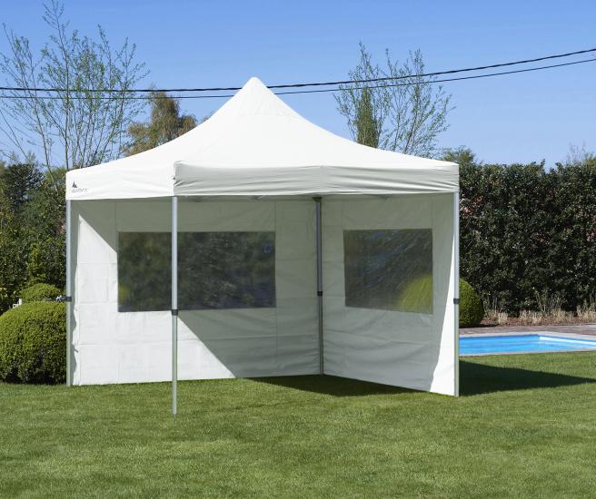 3 x 3 m - wit vouwtent Premium AluHex met zijwanden