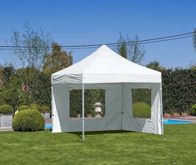 3 x 3 m -  wit vouwtent AluHexPro met zijwanden