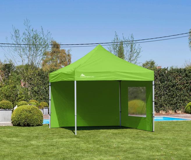 3 x 3 m -  groen vouwtent AluHexPro met zijwanden