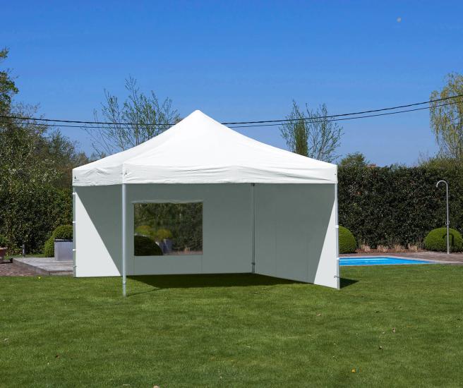 4 x 4 m wit vouwtent AluHexPro met zijwanden