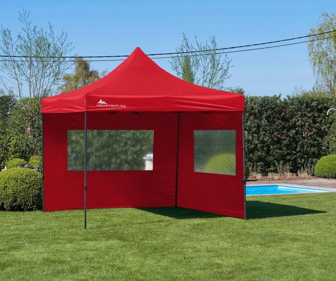 3 x 3 m Rood Vouwtent Premium met zijwanden