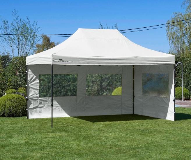 3 x 4,5 m - wit vouwtent Premium met zijwanden