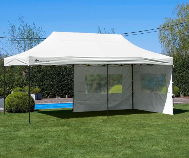 3 x 6 m - wit vouwtent Premium met zijwanden