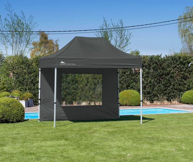 2 x 3 m - Antraciet vouwtent Premium AluHex met zijwanden